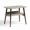 Table basse en bois et métal avec étagère 60 x 40 x 45cm couleur grise