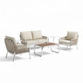 Ensemble de salon de jardin en aluminium tressé beige 190 x 80 x 70cm