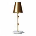 Lampe de table en marbre blanc avec abat-jour en métal doré 25 x 25 x 60cm