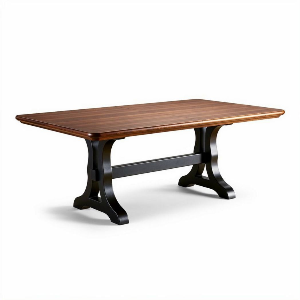 Table à manger rectangulaire en bois finition noyer 200 x 100 x 75cm