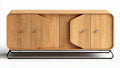 Meuble de rangement en bois avec portes en relief 120 x 40 x 75cm