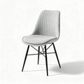 Chaise moderne en tissu gris avec structure en métal noir dimensions 45 x 45 x 85cm